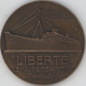Médaille France Paquebot Liberté Compagnie Générale Transatlantique 1950-61 (vz)
