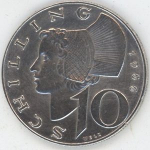 Autriche 10 Schilling 1966 (ss+) en argent