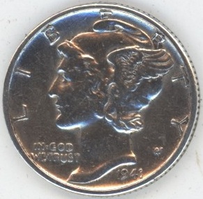 USA Mercury Dime 1941 (ss) en argent