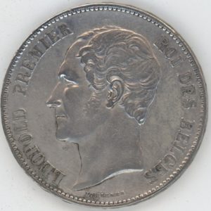 Belgique 5 Francs 1851 Leopold I (ss) en argent