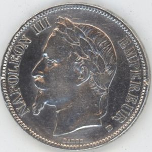 France 5 Francs 1869 BB Napoléon III (ss) en argent