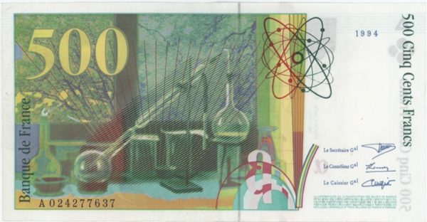 France 500 Francs 1994 Pierre et Marie Curie – Image 2