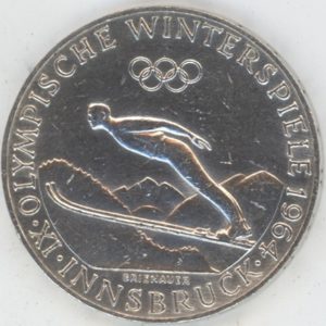 Autriche 50 Schilling 1964 Innsbruck (ss) en argent