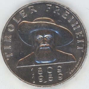 Autriche 50 Schilling 1959 Tyrol (ss+) en argent