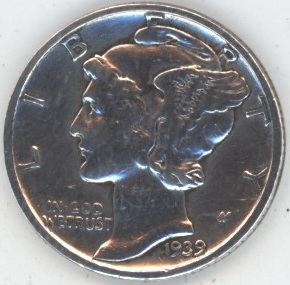 USA Mercury Dime 1939 (ss) en argent