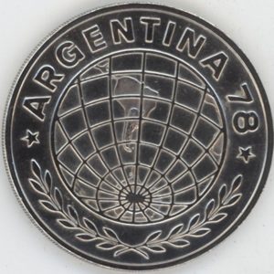 Argentine 3000 Pesos 1977 Coupe du Monde de Football 1978 (vz-unz) en argent