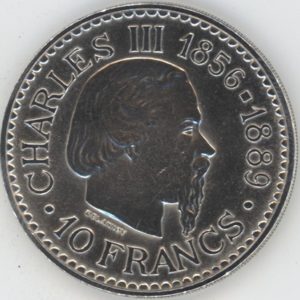 Monaco 10 Francs 1966 Charles III (ss+) en argent