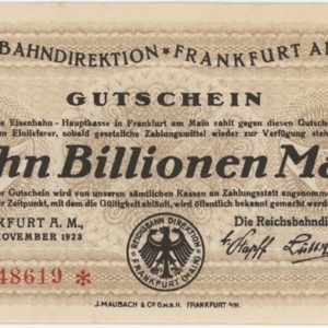 Germany Frankfurt Am Main 10 Billion Mark 1923 presque Neuf