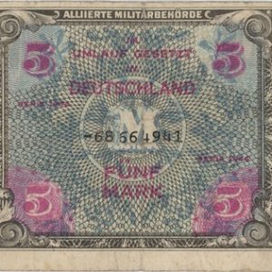 Germany 5 Mark 1944 Allied Military Currency