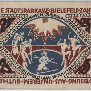 Germany Bielefeld 25 Mark 1921 Piscine de Guérison en Soie presque Neuf