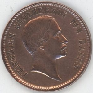 Germany Baden 1 Kreuzer 1856 Friedrich I (ss+)