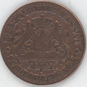 Germany Nassau 1 Kreuzer 1859 Adolph (s-ss)