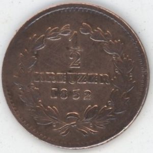 Germany Baden 1/2 Kreuzer 1852 Léopold Ier (s)