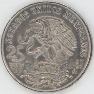 Mexico 25 pesos 1968 Jeux Olympiques (vz-unz) en argent