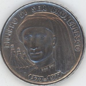 San Marino 1000 Lire 1977 Brunellesco (vz-unz) en argent