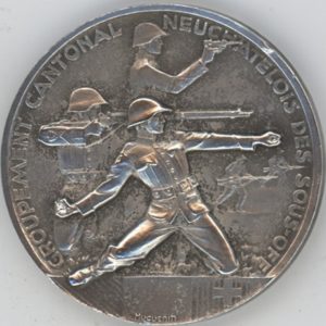 Médaille Neuchâtel Journées Cantonales des Sous-Officiers Le Locle 1935 (ss+)