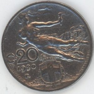 Italie 20 Centesimi 1920 R Victor-Emmanuel III (ss)