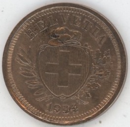 1 Centime 1934 (ss+)