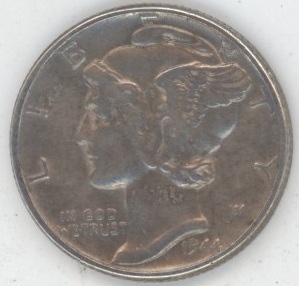USA Mercury Dime 1944 (ss+) en argent