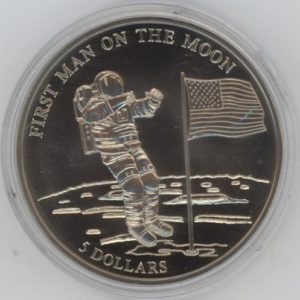 Liberia 5 Dollars 2000 First Man On The Moon (unz)