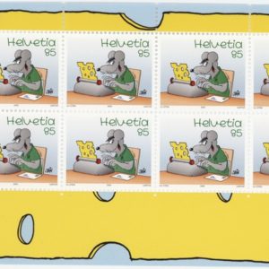 Timbres spécial 2005 Comics - Uli Stein la souris avec machine à écrire petit feuillet de 10 timbres Neuf