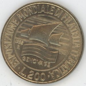 Italie 200 lires 1992 Exposition philatélique (vz-unz)