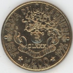 Italie 200 lires 1994 Carabinieri (vz-unz)