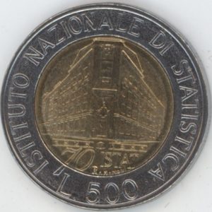 Italie 500 Lire 1996 Institut national des statistiques (vz-unz)