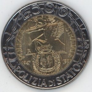 Italie 500 Lire 1997 Police routière (vz-unz)