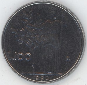 Italie 100 Lire 1990 R petit module (vz)