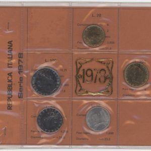 Italie série 1978 de 10 Lire à 200 Lire (unz)