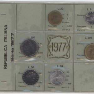 Italie série 1977 de 5 Lire à 200 Lire (unz)