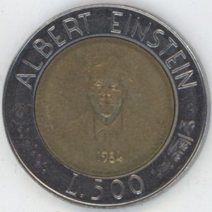 San Marino 500 Lire 1984 Albert Einstein (vz)