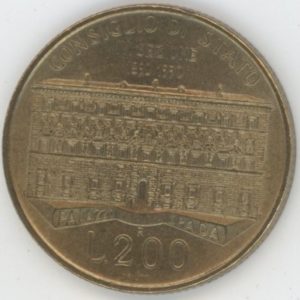 Italie 200 lires 1990 Conseil d'état (vz-unz)
