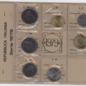 Italie série 1979 de 5 Lire à 200 Lire (unz)