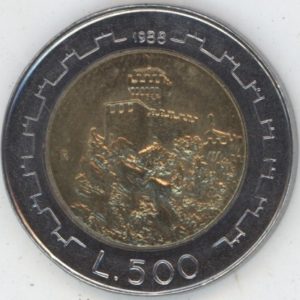 San Marino 500 Lire 1988 Fortifications (vz)