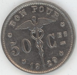 Belgique 50 Centimes 1929 FR (ss-vz)