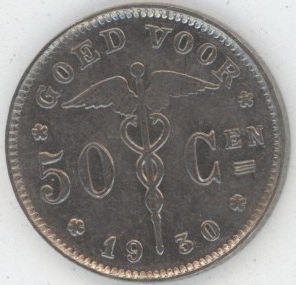 Belgique 50 Centimes 1930 FL (ss-vz)