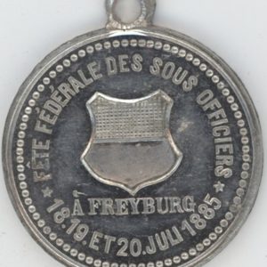 Médaille Fête Fédérale des Sous Officiers Fribourg 1885 (ss+)