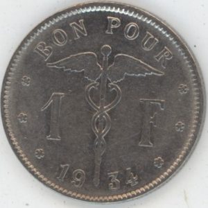 Belgique 1 Franc 1934 FR (ss-vz)