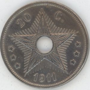 Congo Belge 20 Centimes 1911 Albert I (ss-vz)