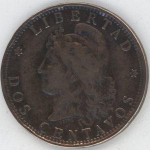 Argentine 2 Centavos 1889 (ss)