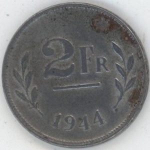 Belgique 2 Francs 1944 Léopold III (ss)