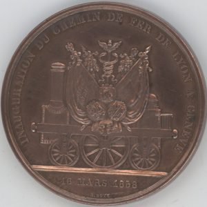 Médaille Inauguration du Chemin de Fer de Lyon à Genève 1858 (vz)