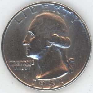 USA Washington Quarter Dollar 1953 D (ss) en argent