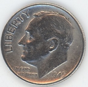 USA Roosevelt Dime 1946 (ss) en argent
