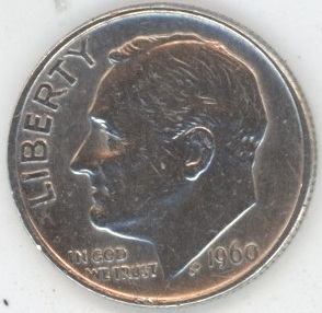 USA Roosevelt Dime 1960 (ss) en argent