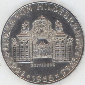 Autriche 25 Schilling 1968 Lukas von Hildebrandt (ss) en argent