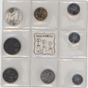 San Marino Série 1972 avec 500 Lire en argent