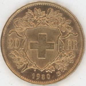 Vreneli 20 Francs OR 1930 (vz)